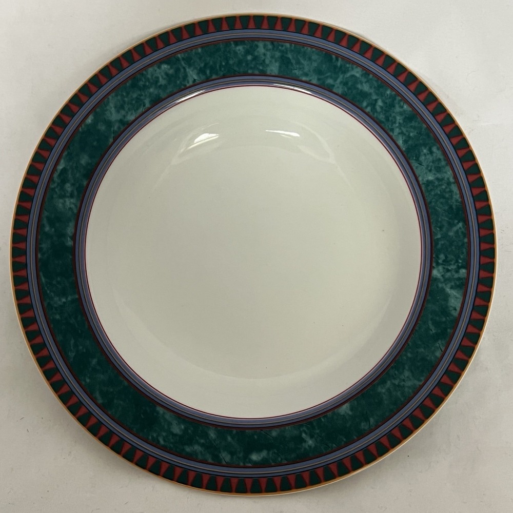 Mikasa La Scala M5111 Rim Soup Bowl 8.5" Green Red Japan EUC